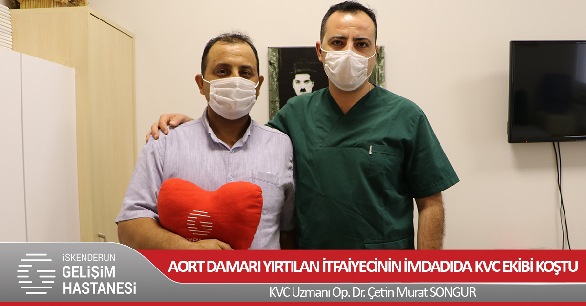 AORT DAMARI YIRTILAN İTFAİYECİNİN İMDADIDA KVC EKİBİ KOŞTU